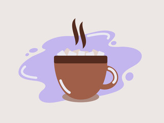Vector illustration of brown coffee cup
