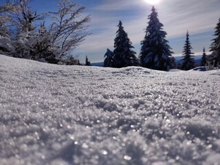 Shiny snow cover