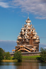 Transfiguration Church at Kizhi Pogost historical site Onega lake Karelia Russia