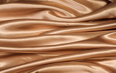 Gold satin glitter luxury fabric background with copy space, Backgrounds; Textured; Textile; Silk