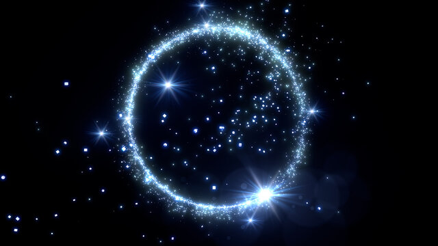 Star Glitter Sparkling Particles Fireworks sparkle 3D illustration.