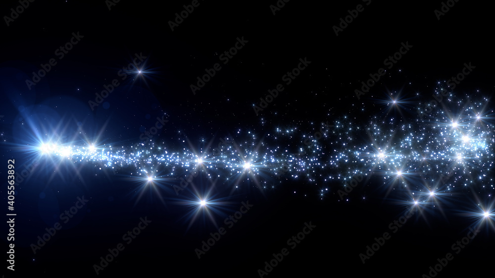 Wall mural star glitter sparkling particles fireworks sparkle 3d illustration.