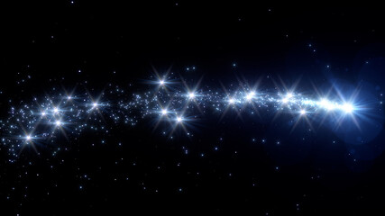 Star Glitter Sparkling Particles Fireworks sparkle 3D illustration.