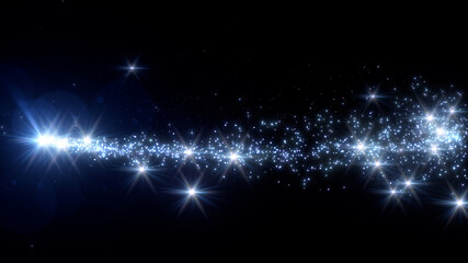 Star Glitter Sparkling Particles Fireworks sparkle 3D illustration.