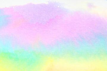 Gentle Pastel Colour Watercolour Paint Background on White Paper