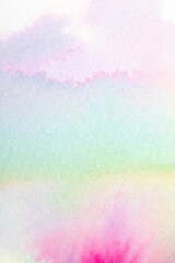 Gentle Pastel Colour Watercolour Paint Background on White Paper