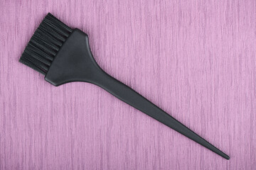 Brush for hair coloring, hairdresser tool, top view