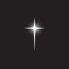 Christmas star in the night sky, vector illustration	
