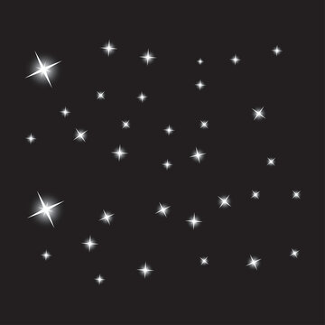 Starry night sky, vector illustration	