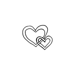 Hand-drawn element for valentine's day. Doodles for web, postcard design, congratulations. Hearts