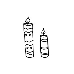 Hand-drawn elements for valentine's day. Doodles for web, postcard design, congratulations. Candles