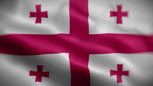 Georgia Flag Textured Waving Front Background HD