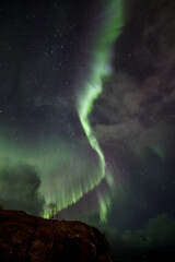 Aurora curl in the skies of Norway