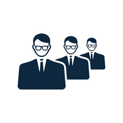 People, auditory, clients icon.  Glyph vector isolated on a white background.