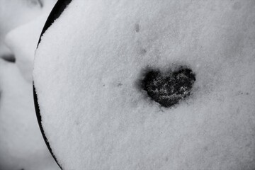 little heart on the snow