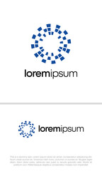 Abstract artificial intelligence logo. Innovative high tech logo template. Smart computer. machine learning. Cognitive logo. Technology Logo. Abstract analytic Logo.