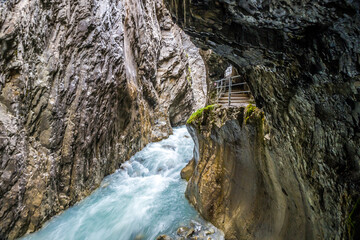 Rosenlaui glacier gorge in the Reichenbachtal valley in Switzerland