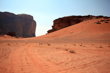 Fototapeta na wymiar Desert in Wadi Rum, Jordan