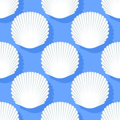 Seashells seamless pattern. Vector stock illustration eps10.