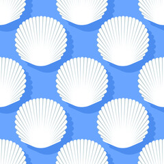 Seashells seamless pattern. Vector stock illustration eps10.