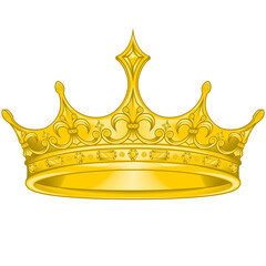Golden crown vector design, with royal fleur de lis © DeibyVargas