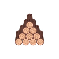 Tree cuts or a pile of firewood vector illustration, isolated on white background