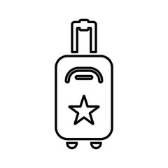 Baggage, luggage, Trolley bag line icon. Line art vector.