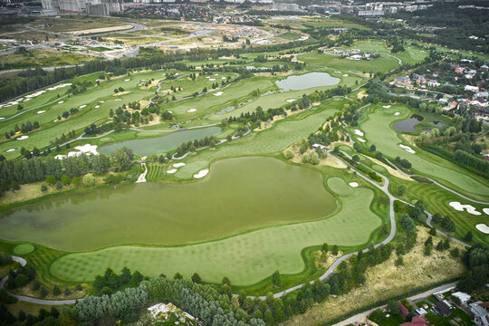 Aerial of golf course