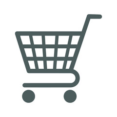 Shopping cart icon. Editable gray vector.