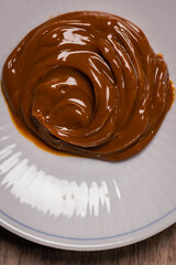 closeup of dulce de leche typical food traditional sweet dessert from cordoba argentina