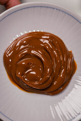 closeup of dulce de leche typical food traditional sweet dessert from cordoba argentina
