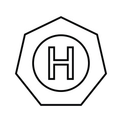 Hospital sign line icon. Outline vector.