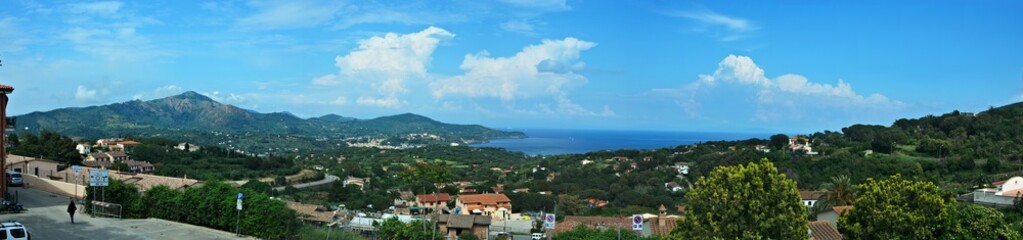 Fototapeta na wymiar Italy-panoramic outlook from town Capoliveri on the island of Elba