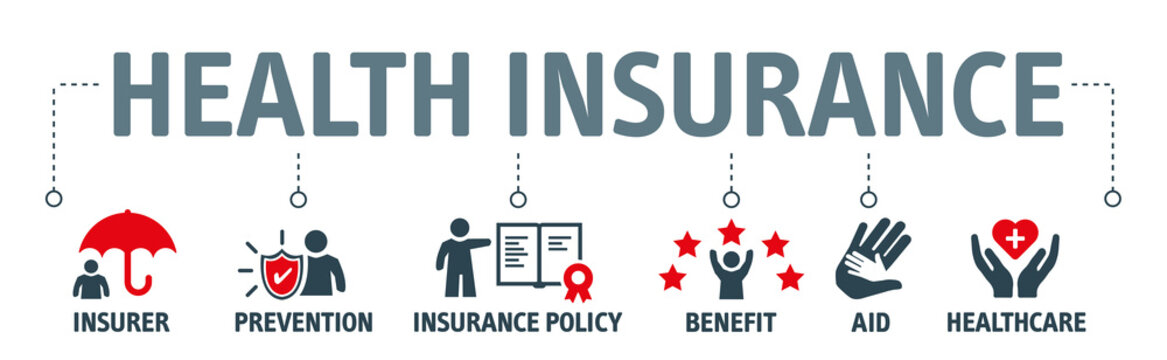 Banner health insurance vector illustration concept