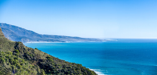 Panorama of Ocean, coast, mountains