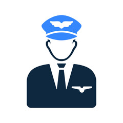 Pilot, airman, conductor, captain icon. Vector graphics.