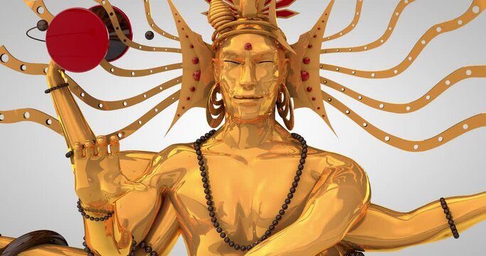 Indian hindu god Shiva Nataraja  - Lord of Dance Shiva Nataraja 4K 3D