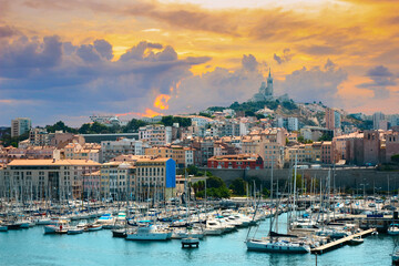    Dramatic sky above Marseille, Provence, France