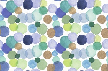 Cute hand drawn watercolor abstract circle shapes. Perfect for postcards.