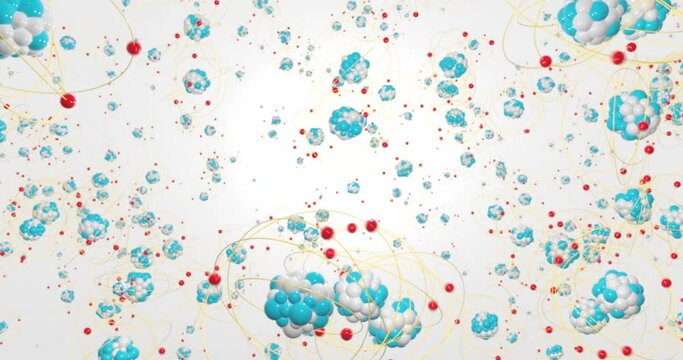 The nucleus of atom, an atom and its nucleus, electrons rotate, protons, elementary particles, neutrons, electron, atomic energy