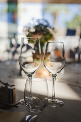 Elegant table arrangement and catering at wedding reception