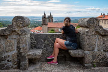 Fototapeta premium Bench do Palace Picadeiro in Alpedrinha, in Fundao, Portugal