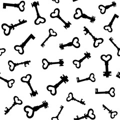 Key icon in flat style. Password vector illustration on white isolated background. Access seamless pattern business concept.