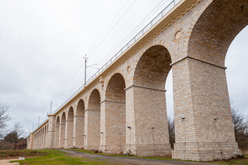 Rail viaduct over valley with river Bobr in Boleslawiec, Poland. Entirely built of stone in 1846. One of the longest masonry bridges of its type in Europe.   © Jakub Rutkiewicz