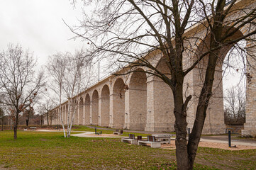 Rail viaduct over valley with river Bobr in Boleslawiec, Poland. Entirely built of stone in 1846. One of the longest masonry bridges of its type in Europe.   © Jakub Rutkiewicz