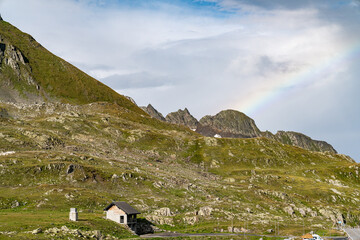 Fototapeta premium Schweiz Swiss Berge Regenbogen Himmel