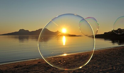 Midnight sun in the bubble