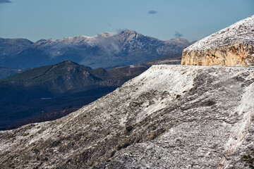 snowfall in the Sierra de las Nieves national park in Malaga. Spain