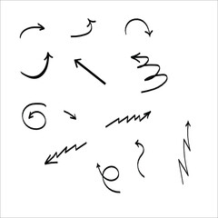 Vector arrows set on white background.