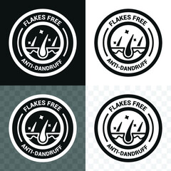 Obraz premium Vector image. Guarantee stamp. Flake free and anti-dandruff icon.